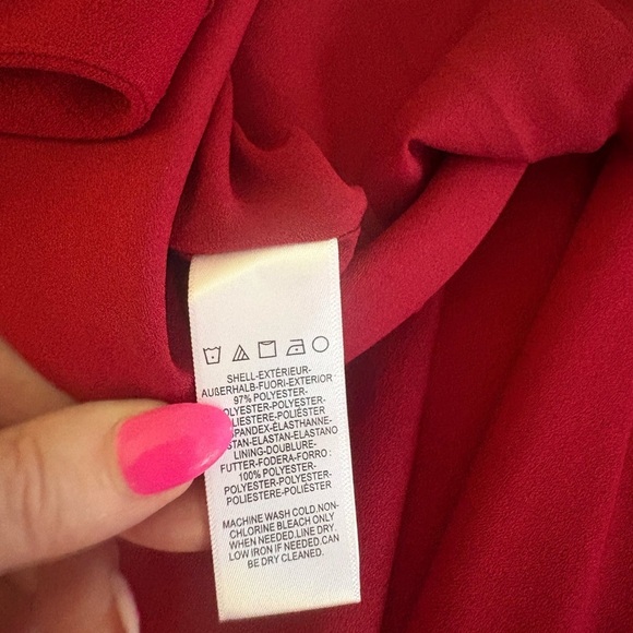 NWT Dress the Population Catalina Crepe VNeck Sleeveless A-Line Dress Burgandy L - Picture 6 of 8